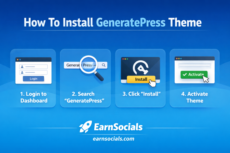 how to install GeneratePress theme WordPress theme installation guide GeneratePress setup tutorial beginner WordPress theme guide