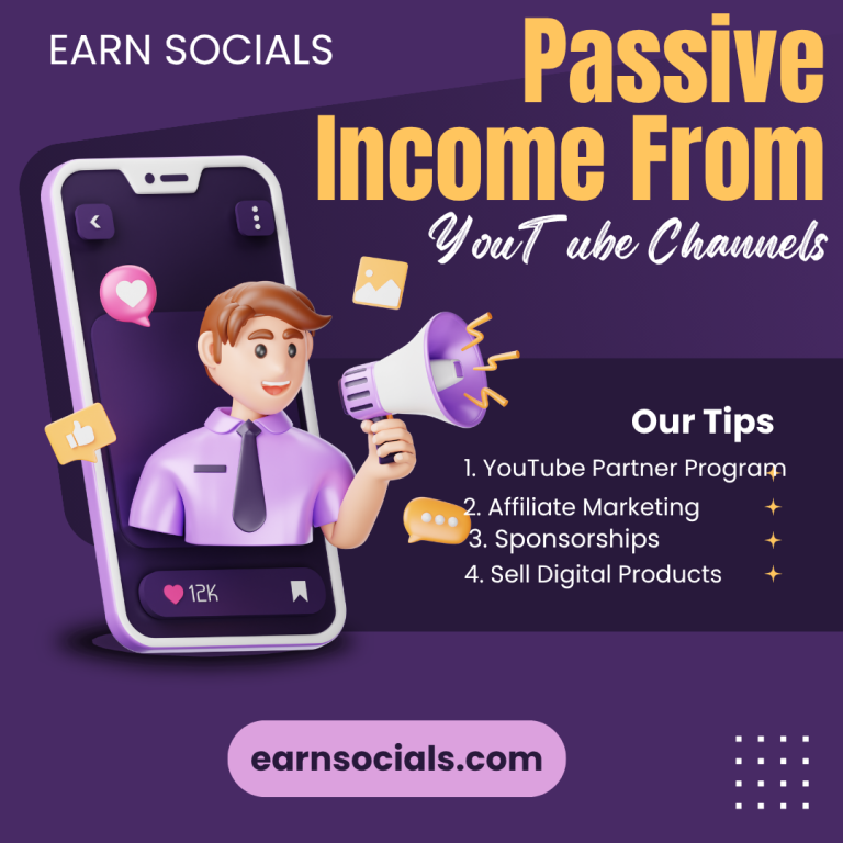 passive income from YouTube channels YouTube monetization strategy infographic faceless YouTube income ideas earn money from YouTube guide